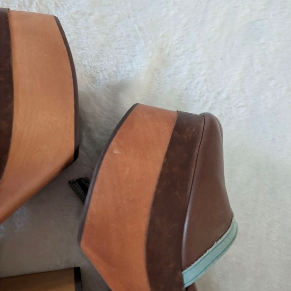 Jeffrey Campbell Havana Last Brown & Blue Platform Sandals - Size 8 - Picture 11 of 13
